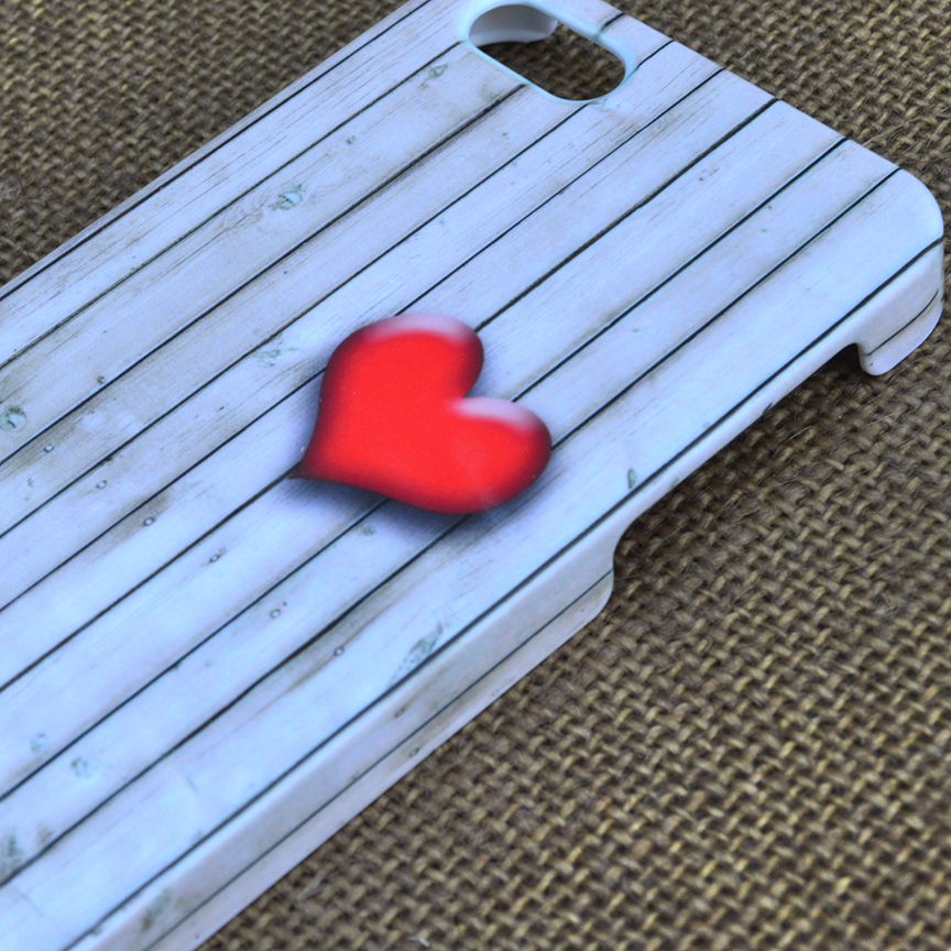 Red Heart Iphone Case, Love Theme Iphone Case, Rustic White Wood, Red